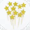 Decoraciones para Hornear Pasteles Estrella de Amor Brillante Tarjeta Estéreo Bandera Fresca Inserto Papel Polvo de Brillo