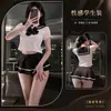 Diversão Noturna Uniforme Sexy de Estudante Saia Super Curta Saia Plissada Pura Lingerie para Role Play Conjunto de Uniforme Feminino 1856
