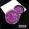 Lentejuelas hexagonales iridiscentes láser de 2.5 mm para manualidades DIY, Polvo de glitter para resina de 80 ml
