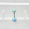 Aleación de Titanio Astmf-136 Desmontable Borde Ondulado Ópalo Piercing de Ombligo Flotante G23 Titanio Rosca Interna Joyería para Piercing de Ombligo