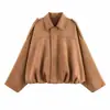Aliexpress Atacado Transfronteiriço Moda Europeia e Americana Jaqueta Aviador de Camurça Manga Morcego Zíper Top Casual