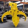 Pinza de loto de acero para carga y descarga, accesorio para excavadora, pinza hidráulica para madera, pinza de chatarra multi-hoja para metal usado