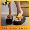 Sandálias Femininas Plataforma Slip-On Populares 2025, para Uso Externo no Verão, Estilo Fada, Fashion, Aumentam a Altura, Sandálias com Dedo Aberto