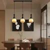 Lámpara de araña de estilo japonés de estilo antiguo y de diseño vintage para mesita de noche de dormitorio, lámpara de araña de cristal para entrada de bar y restaurante.