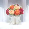 264 Ramo de Novia Estilo Europeo Rosas Pequeñas Fotografía de Boda Boda Artificial Ramo de Boda Estilo Coreano Decoración Flores Falsas
