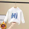Camiseta Base de Forro Polar con Cuello Medio para Niños 2026 Nuevo Estilo Camiseta Casual Infantil Otoño/Invierno Top de Manga Larga Cálido para Niños