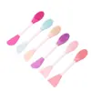 Pincel de Lama de Silicone de Cabeça Dupla Massagem Lavagem Facial Pincel de Maquiagem DIY Casa Pincel de Máscara Suave Limpeza