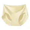 Pantalillas de seda helada sin costuras con abertura alta para mujer, entrepierna fina antibacteriana de verano, calzoncillos deportivos de yoga anti-pellizco de cadera