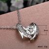 Collar Corazón de Durazno Nuevo de Cao Shi Chapado en Oro Blanco Colgante de Corazón Collar para Mujer Estilo de Celebridad de Internet Europeo y Americano ins de Venta Caliente