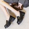 Zapatos de Masaje Acupuntural para Pies Multifuncionales con Vibración Magnética 2026 Piel de Vaca Estilo Británico Suela Gruesa Zapatos Casuales de Cuero para Mujer