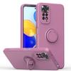 Aplicable Transfronterizo para Funda de Teléfono Redmi Note 11 Versión Internacional Anillo Integrado Color Sólido Imitación Silicona Líquida Dos en Uno