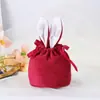 Bolsa de Regalo de Orejas de Conejo de Terciopelo de Pascua Transfronteriza Bolsa de Dulces de Boda Caja de Azúcar Recuerdo de Boda Bolsa de Boda