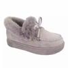 Comercio exterior transfronterizo Zapatos de algodón para mujer 20 años invierno zapatos cálidos con lazo europeos y americanos zapatos planos de talla grande con pelo zapatos de talla grande para mujer