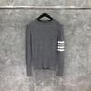 Suéter TIME BREATHE TB Cashmere para mujer, primavera y otoño, jersey de cuello redondo con cuatro barras, suéter de punto coreano ajustado