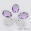 50 Accesorios de Joyería de Materiales DIY Redondos Poligonales Acrílico Cosido a Mano Diamante Agujero Doble Planos Base Diamante Acrílico Caliente