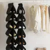 Organizador de Zapatos Colgante de Doble Cara con Bolsillos, Estante Colgante de Malla para Zapatos con Colgador Giratorio para Almacenamiento en Armario