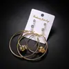Populares Europeos y Americanos Transfronterizos Europeos y Americanos de Gran Venta Conjunto de Pendientes de Cobre Puro Moda Sencilla y Versátil Mismo Estilo que Estrella de la Moda