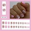 Unhas de balé curtas e europeias e americanas, estilo flash, estilo de menina picante, curva ondulada, unhas falsas, acabamento em peça de beleza