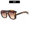 Moda Europea y Americana Nueva Gafas de Sol Versátiles Simples de Doble Puente Retro Tendencia Fotografía Callejera Gafas para Hombres y Mujeres Gafas Transfronterizas