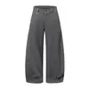 Y6025 High Street Estilo Americano Unissex Design Retrô Old Money Masculino Street Style Calças Largas Modelo Espada