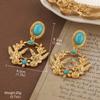 Pendientes Vintage Antiguos de Época Serie de Pintura al Óleo Van Gogh Flor de Aceite Goteante Borla de Perla Pendientes Joker Venta al por Mayor