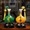 Par de botellas Ruyi de estilo chino seguro decoración sala de estar mueble de vino decoración del hogar artesanía de resina regalo de negocios al por mayor