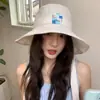 Sombrero de Cubo Floral con Parche Estilo Japonés para Proteger del Sol para Mujer, Sombrero de Sol de Verano de Ala Ancha, Adelgazante de Rostro, Sombrero de Sol Versátil de Moda