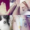Tótem de Lobo Hexagrama Letra Inglés Calcomanía de Tatuaje Impermeable Simulación Tatuaje Duradero Flor Brazo Calcomanía de Tatuaje para Hombres y Mujeres