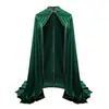 Capa de Halloween, Chal Retro Medieval con Cuello Alto y Ribete Dorado, Disfraz para Fiesta de Cosplay y Actuación en Escenario