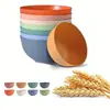 Conjunto de Oito Peças de Tigela de Palha de Trigo Nórdica Tigela de Salada Doméstica Tigela Plástica Criativa Infantil Tigela de Arroz para Dormitório Estudantil