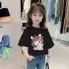 Ropa Infantil Nuevo Estilo Camiseta de Manga Corta para Niños Verano 2026 Camiseta de Algodón Fino de Media Manga para Niñas Top Holgado de Cuello Redondo