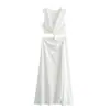Estilo europeo y americano verano nuevo transfronterizo moda femenina cuello en V sexy hueco ajustado cadera vestido de noche