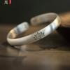 Pulsera de plata retro mate Corazón de Loto Sutra del Corazón de la Sabiduría apertura nanwo Amitabha Buda sutra enviar madre pulsera fábrica al por mayor
