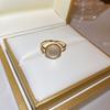 Anel de amor de zircônia galvanizada em ouro real, moda leve, luxo, alto sentido, anel de dedo, design de nicho, joias, atacado