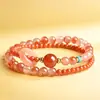 Pulsera de Ágata Roja del Sur Natural de la Montaña Putuo para Mujer, Pulsera de Cuentas que Trae Fortuna, Pulsera Roja para el Año de Nacimiento, Pulsera de Regalo
