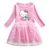 Vestido de otoño para niñas ropa de otoño 2022 Primavera y Otoño nuevo estilo occidental para niños falda de gato KT manga larga para bebés niñas falda de primavera
