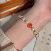 Pulsera de Perlas Irregulares Francesas Pulsera para Mujer Nicho Lujo Ligero Exquisita Moda Oro Media Pulsera Accesorios de Pulsera