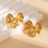 Aretes de Acero Inoxidable, Aretes Exagerados Europeos y Americanos, Elegantes, Aretes de Alta Gama, Aretes, Lazos, Aretes de Acero de Titanio que no se Desvanecen