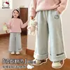 Pantalones casuales de pierna ancha para niñas de otoño, nuevo estilo 2026, para niños mayores, con detalles de lunares y un diseño elegante para el día a día