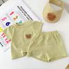 Traje de verano para niños y niñas, camiseta y pantalones cortos con estampado de oso de dibujos animados, estilo coreano, con personalidad infantil y estilo moderno