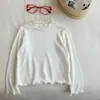 Ropa de otoño para bebé niña camiseta moderna y versátil estilo básico camisa base cuello de encaje top de otoño moderno para niñas