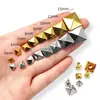 Em Estoque Studs Quadrados Côncavos 3D 5-15mm DIY Artesanato em Couro Decoração para Sapatos Bolsas Rebites Quadrados Piramidais