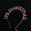 Faixas de Cabeça com Letras de Glitter Europeias e Americanas para Festa de Natal Acessórios de Cabelo para Festa Atacado