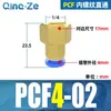 Conector Rápido PCF Resistente à Corrosão e ao Desgaste Rosca Interna Passante Pcf4-M5 Pcf6-01/02