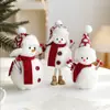 Muñeco de Nieve Navideño de Espuma Rellena Adornos de Escritorio Bufanda Roja Muñeca Linda Decoración de Ambiente para Ventana