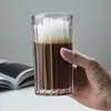 Café Estilo Ins Taza de Café Americano Latte Café Helado Cold Brew Moca Clásico Retro Hogareño Vidrio Rayado