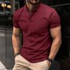 Camisa Polo 2025 Transpirable Verano para Hombre Camiseta de Manga Corta Botones Cuello Henley Deportivo Polo para Hombre Absorción de Humedad y Sudor