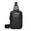 Nueva Bolsa de Pecho para Hombre de Cuero Genuino Simple Moderna Capa Superior Cuero Vacuno Bolsa de Pecho para Hombre Mini Bandolera Cruzada para Todo Combinar