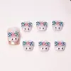 Estampado de Leopardo Transparente Accesorios de Arte para Uñas Estilo Cartoon Japonés Piezas Pequeñas de Resina Decoración de Uñas Clips para Pendientes DIY