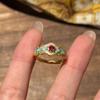 Novo Anel Aberto Esmaltado Elegante com Borda Dourada Estilo Chinês Retrô Ponto Diamante Xiangyun Palácio Estilo Antigo como Presente para Sua Namorada